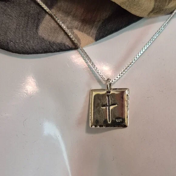 41 Inspirational Necklace, 925 Silver, 16", High Polished/Oxidized Finish - Picture 2 of 3